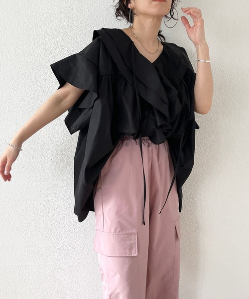 wee9s（ウィークス）の「2way cargo pants / オールシーズン履ける！ウエストゴム2wayカーゴパンツ（カーゴパンツ・レディース・カーキ/ブラック/アイボリー/ピンク/ベージュ/オレンジ・FREE）」の14枚目の写真