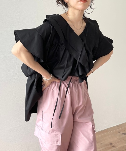 wee9s（ウィークス）の「2way cargo pants / オールシーズン履ける！ウエストゴム2wayカーゴパンツ（カーゴパンツ・レディース・カーキ/ブラック/アイボリー/ピンク/ベージュ/オレンジ・FREE）」の20枚目の写真