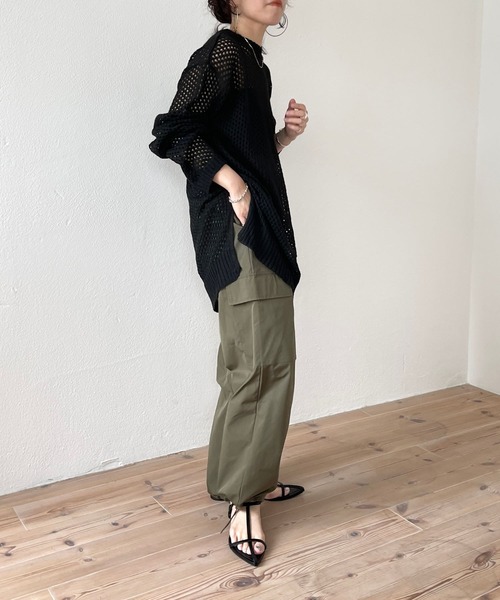 wee9s（ウィークス）の「2way cargo pants / オールシーズン履ける！ウエストゴム2wayカーゴパンツ（カーゴパンツ・レディース・カーキ/ブラック/アイボリー/ピンク/ベージュ/オレンジ・FREE）」の11枚目の写真