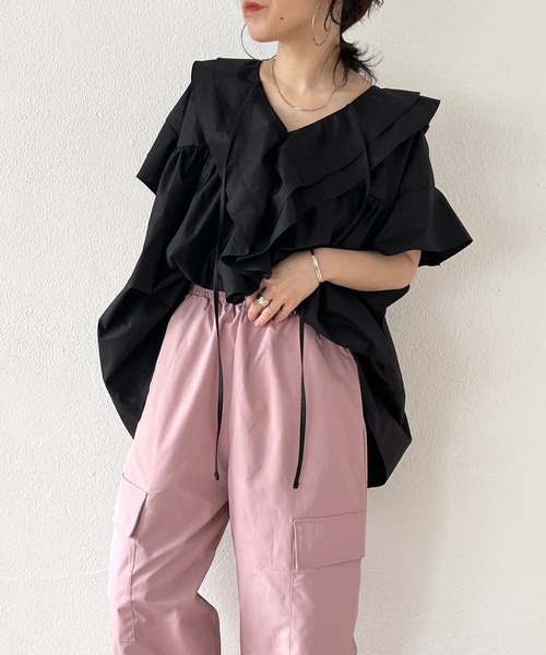wee9s（ウィークス）の「2way cargo pants / オールシーズン履ける！ウエストゴム2wayカーゴパンツ（カーゴパンツ・レディース・カーキ/ブラック/アイボリー/ピンク/ベージュ/オレンジ・FREE）」の21枚目の写真