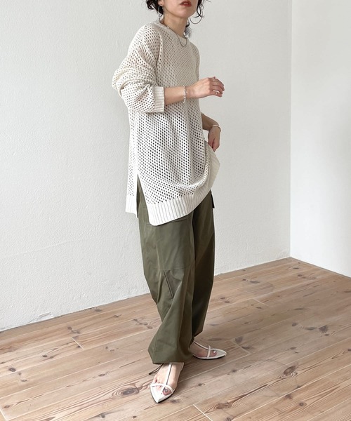 wee9s（ウィークス）の「2way cargo pants / オールシーズン履ける！ウエストゴム2wayカーゴパンツ（カーゴパンツ・レディース・カーキ/ブラック/アイボリー/ピンク/ベージュ/オレンジ・FREE）」の12枚目の写真