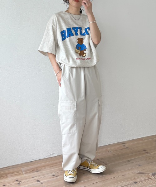 wee9s（ウィークス）の「2way cargo pants / オールシーズン履ける！ウエストゴム2wayカーゴパンツ（カーゴパンツ・レディース・カーキ/ブラック/アイボリー/ピンク/ベージュ/オレンジ・FREE）」の8枚目の写真