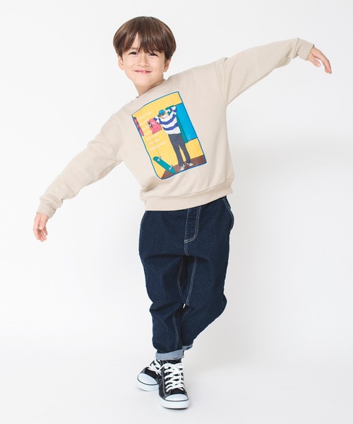 BRANSHES（ブランシェス）の「【bコレ】グラフィック裏起毛トレーナー（スウェット・キッズ・ネイビー/ブラウン/グレー/レッド/ブルー/グリーン/アイボリー/ブラック/ベージュ/ホワイト・90/100/110/120/130/140/150/160）」の22枚目の写真