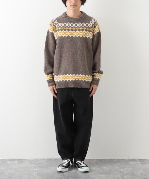 BAMBOO SHOOTS（バンブーシュート）の「【BAMBOO SHOOTS / バンブーシュート】HIKING NODIC SWEATER（ニット/セーター・メンズ・ブラウン/アイボリー・MEDIUM/LARGE）」の3枚目の写真