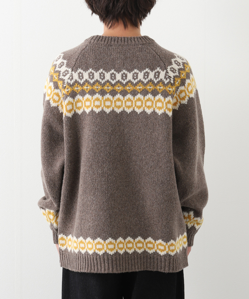 BAMBOO SHOOTS（バンブーシュート）の「【BAMBOO SHOOTS / バンブーシュート】HIKING NODIC SWEATER（ニット/セーター・メンズ・ブラウン/アイボリー・MEDIUM/LARGE）」の7枚目の写真