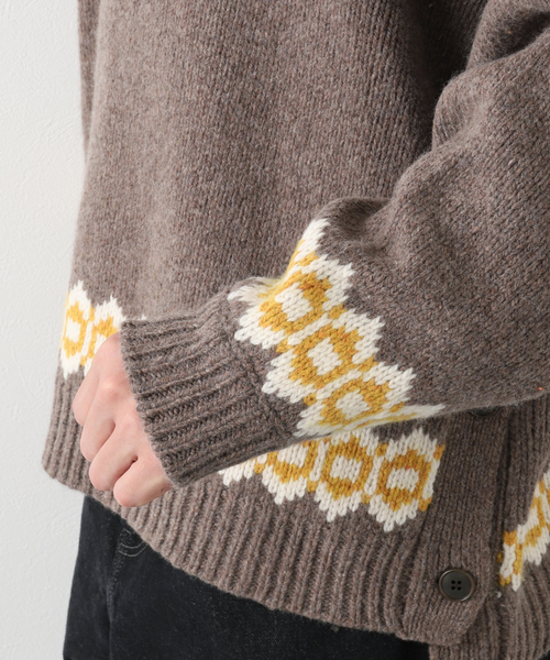 BAMBOO SHOOTS（バンブーシュート）の「【BAMBOO SHOOTS / バンブーシュート】HIKING NODIC SWEATER（ニット/セーター・メンズ・ブラウン/アイボリー・MEDIUM/LARGE）」の11枚目の写真