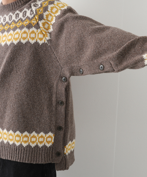 BAMBOO SHOOTS（バンブーシュート）の「【BAMBOO SHOOTS / バンブーシュート】HIKING NODIC SWEATER（ニット/セーター・メンズ・ブラウン/アイボリー・MEDIUM/LARGE）」の12枚目の写真