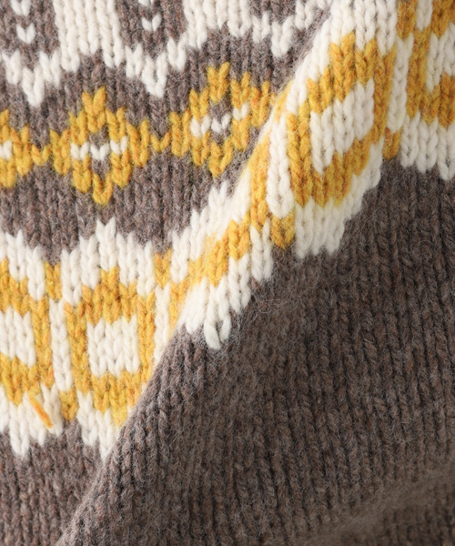 BAMBOO SHOOTS（バンブーシュート）の「【BAMBOO SHOOTS / バンブーシュート】HIKING NODIC SWEATER（ニット/セーター・メンズ・ブラウン/アイボリー・MEDIUM/LARGE）」の17枚目の写真