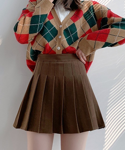 Nia（ニア）の「Nia(ニア)/プリーツミニスカート（スカート・レディース・キャメル/アイボリー/グレー/ライトグレー/ブラック/ベージュ/ブラウン・SMALL/MEDIUM/LARGE/X-SMALL）」の7枚目の写真