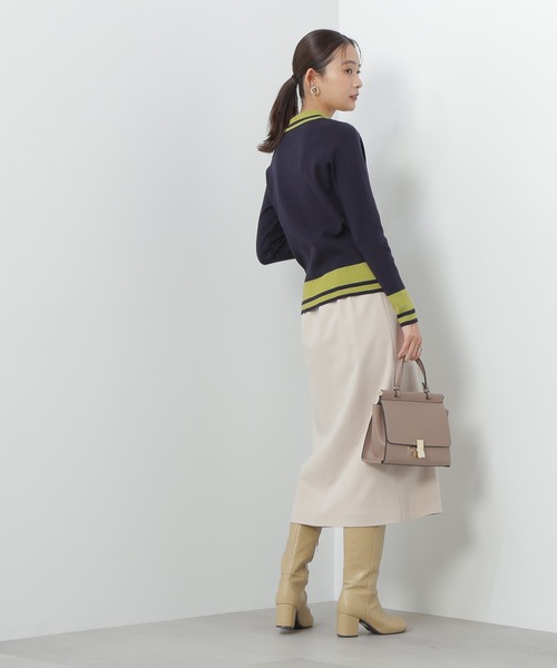 N.(N. Natural Beauty Basic)(エヌエヌナチュラルビューティーベーシック)の「◆カラートリミングニットシャツ(ニット/セーター・レディース・ホワイト系その他/グリーン系その他/ネイビー系・MEDIUM)」の9枚目の写真