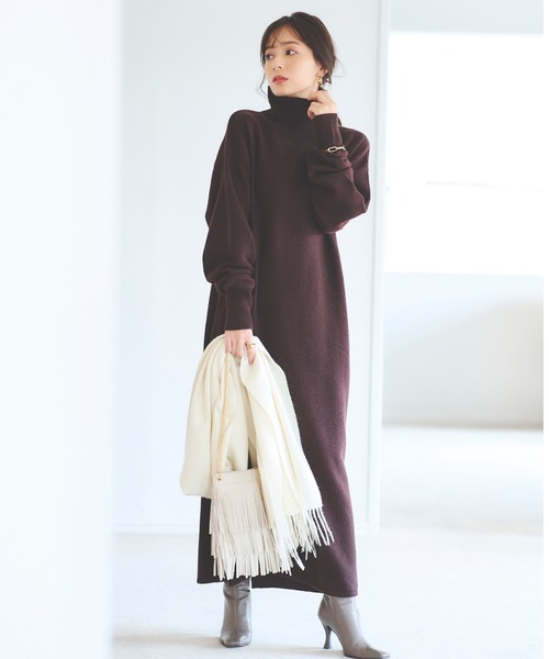 anuans アニュアンス　ウールカシミヤタートルニットワンピース anuans（アニュアンス）の「ウールカシミヤタートルニットワンピース