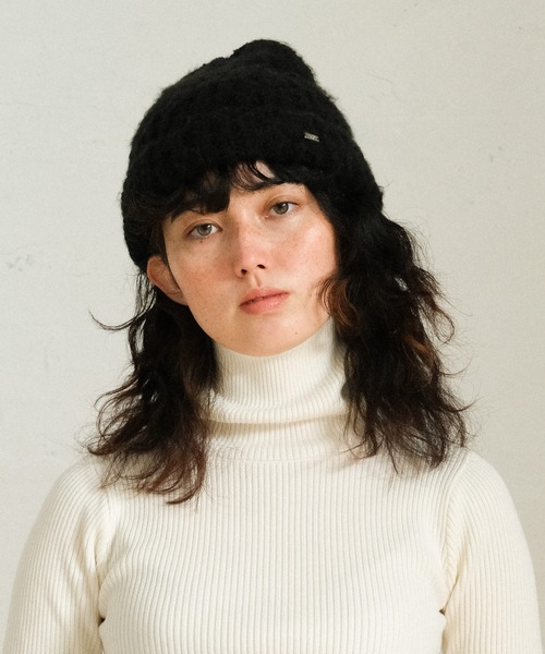 TINA：JOJUN（ティーナジョジュン）の「バルキー ニット帽 TINA：JOJUN（ニットキャップ/ビーニー・レディース・ブラック/ブルーグレー/ピンク/ライトグレー・F）」の2枚目の写真