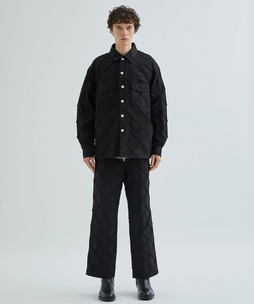 KIIT（キート）の「【KIIT】STUDIOUS 別注 PINTUCK TROUSERS（スラックス・メンズ・ブラック/インディゴブルー・1/2）」の3枚目の写真
