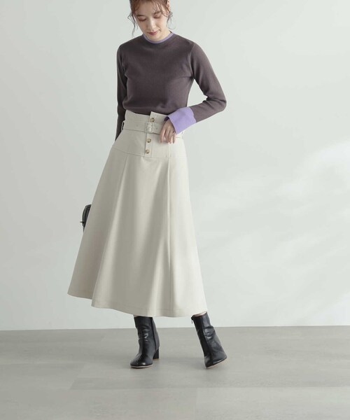 N.（N. Natural Beauty Basic）（エヌエヌナチュラルビューティーベーシック）の「【S Size Line】◆コルセットフレアスカート（スカート・レディース・モカ/グリーン/ナチュラル・SMALL/MEDIUM）」の21枚目の写真