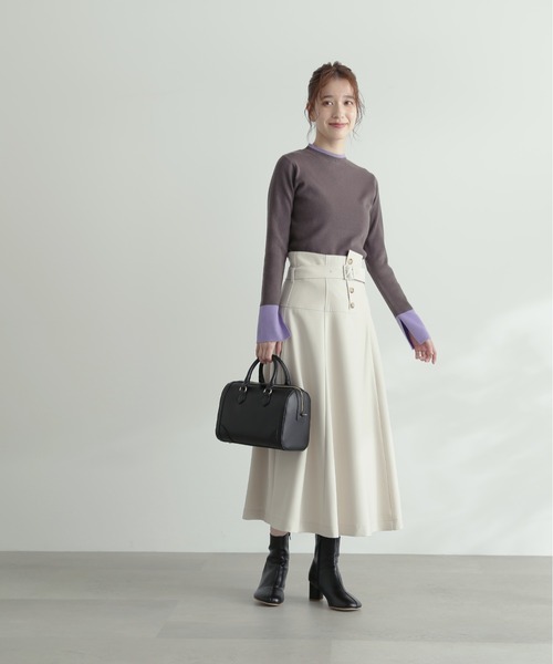 N.（N. Natural Beauty Basic）（エヌエヌナチュラルビューティーベーシック）の「【S Size Line】◆コルセットフレアスカート（スカート・レディース・モカ/グリーン/ナチュラル・SMALL/MEDIUM）」の9枚目の写真