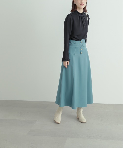 N.（N. Natural Beauty Basic）（エヌエヌナチュラルビューティーベーシック）の「【S Size Line】◆コルセットフレアスカート（スカート・レディース・モカ/グリーン/ナチュラル・SMALL/MEDIUM）」の12枚目の写真