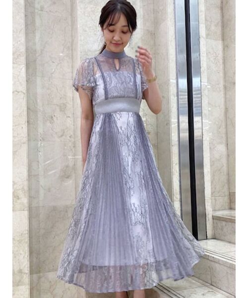 MERCURYDUO（マーキュリーデュオ）の「レースプリーツスイッチングドレス（ドレス・レディース・ブルー/アイボリー/ラベンダー・SMALL/MEDIUM）」の6枚目の写真