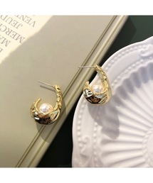 【OKUOKU　0909】パールモチーフ ピアス oku-pierce-634806887996-1742