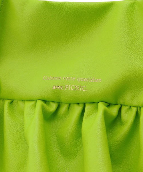 ROPE' PICNIC（ロペピクニック）の「ダブルフリルメッシュハンドルミドルトートバッグ（トートバッグ・レディース・ブラック/キナリ/グリーン系その他・FREE）」の6枚目の写真