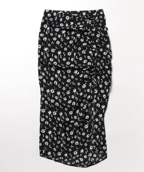 Desigual(デシグアル)の「花柄 スリット ミディスカート(スカート・レディース・ブラック・L/XS/M/S/XL)」の7枚目の写真