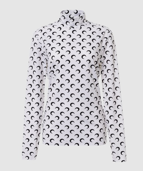 MARINE SERRE（マリーン・セル）の「ALL OVER MOON PRINT SECOND SKIN TOP（Tシャツ/カットソー・レディース・ホワイト系その他/ベージュ系その他2・S/M）」の2枚目の写真