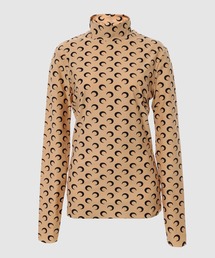 ALL OVER MOON PRINT SECOND SKIN TOP