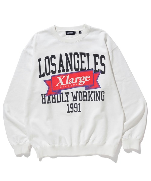 XLARGE（エクストララージ）の「XL RECORDS CREWNECK SWEAT（スウェット・メンズ・ブラック/ライトブルー/オフホワイト・S/M/L/XL）」の2枚目の写真