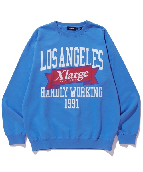 XLARGE（エクストララージ）の「XL RECORDS CREWNECK SWEAT（スウェット・メンズ・ブラック/ライトブルー/オフホワイト・S/M/L/XL）」の3枚目の写真