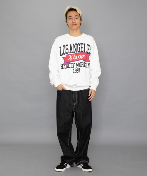 XLARGE（エクストララージ）の「XL RECORDS CREWNECK SWEAT（スウェット・メンズ・ブラック/ライトブルー/オフホワイト・S/M/L/XL）」の12枚目の写真