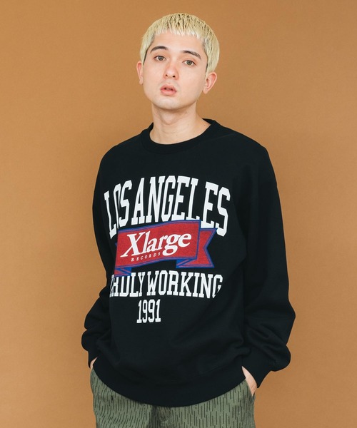 XLARGE（エクストララージ）の「XL RECORDS CREWNECK SWEAT（スウェット・メンズ・ブラック/ライトブルー/オフホワイト・S/M/L/XL）」の13枚目の写真