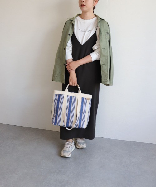 COLDE （コルデ）の「ストライプ2wayトートバッグ（トートバッグ・レディース・ブルー/ブラック/ベージュ・FREE）」の10枚目の写真