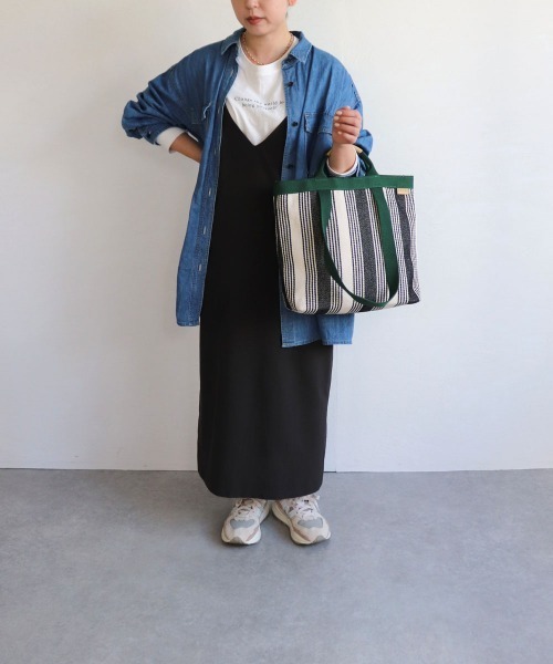 COLDE （コルデ）の「ストライプ2wayトートバッグ（トートバッグ・レディース・ブルー/ブラック/ベージュ・FREE）」の6枚目の写真