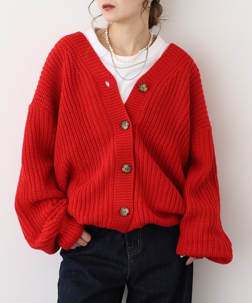 セール】atONE ニットカーディガン レディース オーバーサイズ