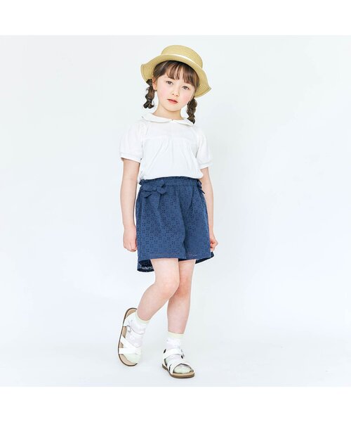 apres les cours(アプレレクール)の「リボンペーパーハット_UVカット(ハット・キッズ・ベージュ/アイボリー・54/48/52/50)」の7枚目の写真