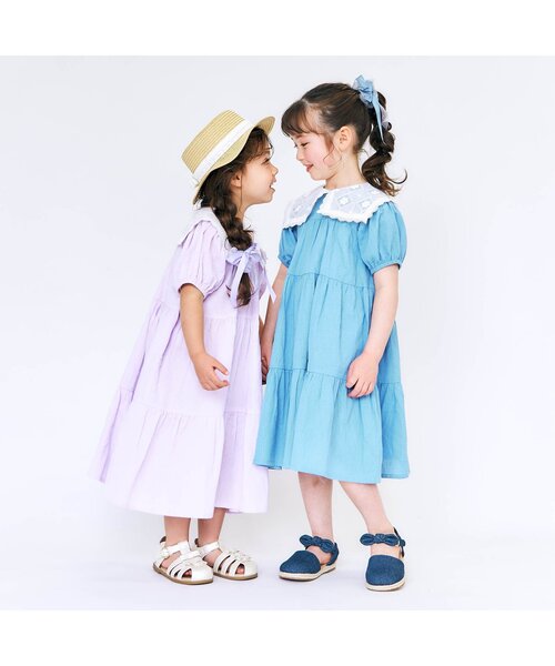 apres les cours(アプレレクール)の「リボンペーパーハット_UVカット(ハット・キッズ・ベージュ/アイボリー・54/48/52/50)」の9枚目の写真