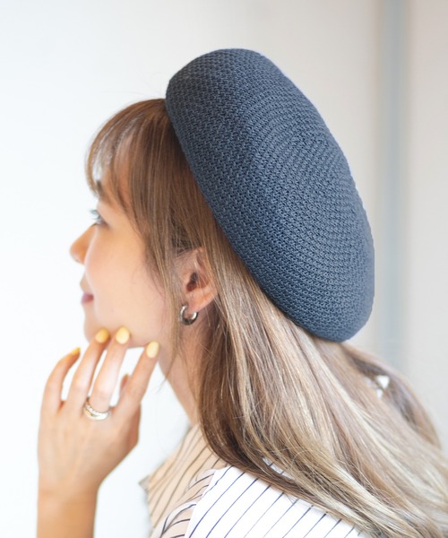 14+（イチヨンプラス）の「サーモベレー帽（ハンチング/ベレー帽・レディース・グレー/ブラック/ブルー/オレンジ/ベージュ/グリーン・FREE）」の19枚目の写真