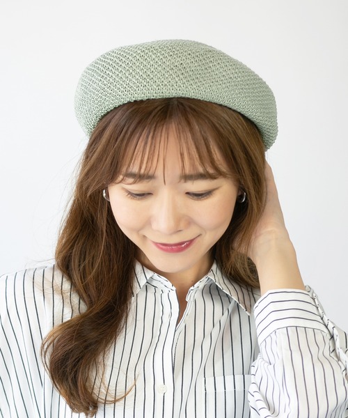 14+（イチヨンプラス）の「サーモベレー帽（ハンチング/ベレー帽・レディース・グレー/ブラック/ブルー/オレンジ/ベージュ/グリーン・FREE）」の18枚目の写真