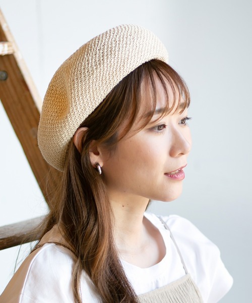 14+（イチヨンプラス）の「サーモベレー帽（ハンチング/ベレー帽・レディース・グレー/ブラック/ブルー/オレンジ/ベージュ/グリーン・FREE）」の17枚目の写真