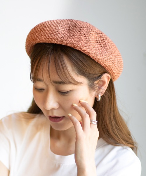 14+（イチヨンプラス）の「サーモベレー帽（ハンチング/ベレー帽・レディース・グレー/ブラック/ブルー/オレンジ/ベージュ/グリーン・FREE）」の20枚目の写真