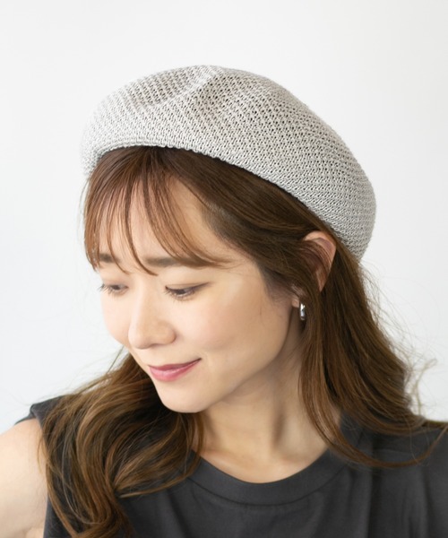 14+（イチヨンプラス）の「サーモベレー帽（ハンチング/ベレー帽・レディース・グレー/ブラック/ブルー/オレンジ/ベージュ/グリーン・FREE）」の16枚目の写真