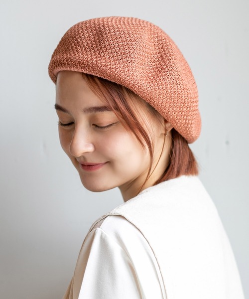 14+（イチヨンプラス）の「サーモベレー帽（ハンチング/ベレー帽・レディース・グレー/ブラック/ブルー/オレンジ/ベージュ/グリーン・FREE）」の21枚目の写真