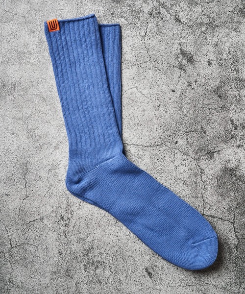 UNIVERSAL OVERALL（ユニバーサルオーバーオール）の「【UNIVERSAL OVERALL】ワンウォッシュ リブクルーソックス（ソックス/靴下・メンズ・ブルー/ベージュ/ネイビー/オレンジ/レッド・SMALL/MEDIUM）」の8枚目の写真