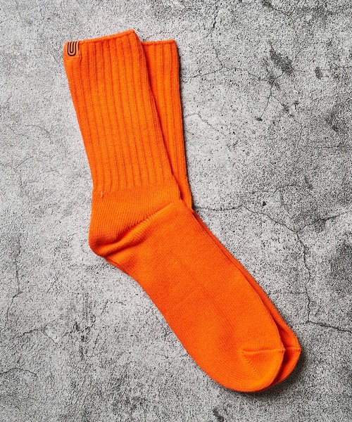 UNIVERSAL OVERALL（ユニバーサルオーバーオール）の「【UNIVERSAL OVERALL】ワンウォッシュ リブクルーソックス（ソックス/靴下・メンズ・ブルー/ベージュ/ネイビー/オレンジ/レッド・SMALL/MEDIUM）」の10枚目の写真