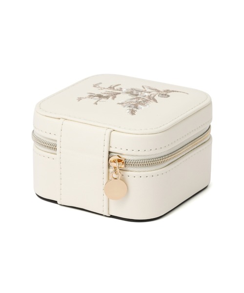 セール】エンブロイダリーフラワートラベルジュエリーボックス S