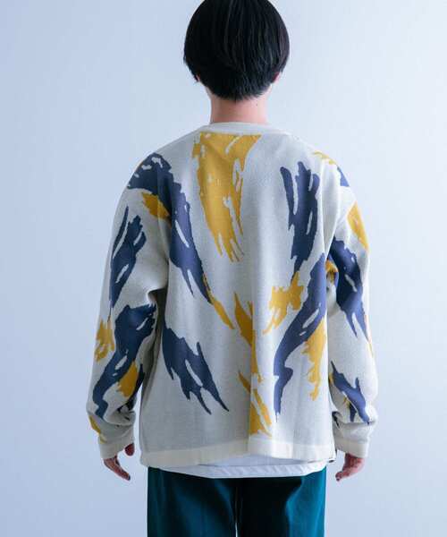 ITEMS URBANRESEARCH（アイテムズ アーバンリサーチ）の「マシンウォッシャブル 総柄ニットカーディガン（カーディガン/ボレロ・メンズ・アイボリー/ブラック・MEDIUM/LARGE）」の16枚目の写真