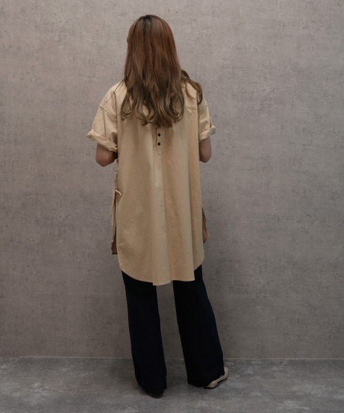 SELECT LEVERY(セレクトリベリー)の「柔らかレーヨン混デニム裾カットオフバギーパンツ(デニムパンツ・レディース・ネイビー/ワンウォッシュ/ブルー・SMALL/X-LARGE/MEDIUM/LARGE)」の15枚目の写真