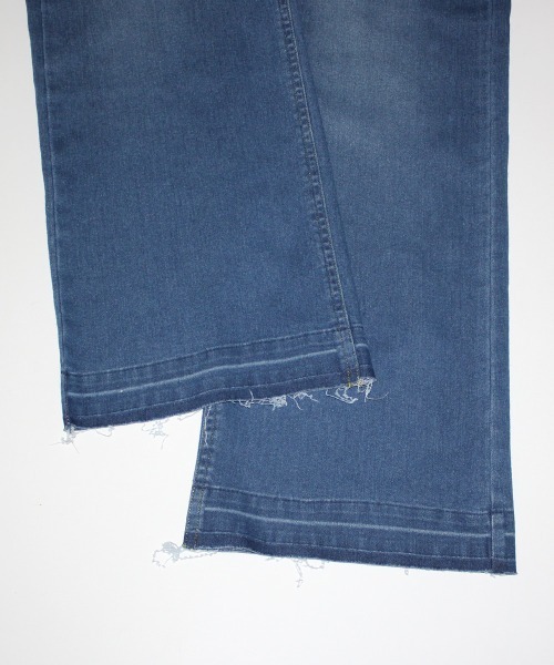 SELECT LEVERY(セレクトリベリー)の「柔らかレーヨン混デニム裾カットオフバギーパンツ(デニムパンツ・レディース・ネイビー/ワンウォッシュ/ブルー・SMALL/X-LARGE/MEDIUM/LARGE)」の12枚目の写真