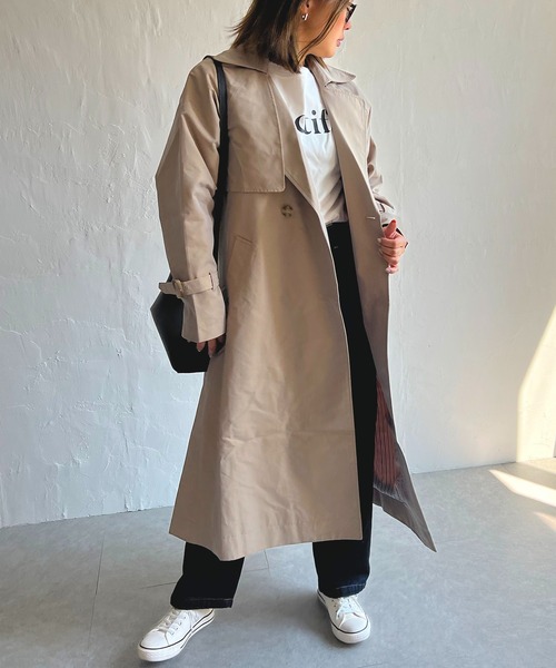 LBC(エルビーシー)の「シャンブレー3WAYトレンチコート(トレンチコート・レディース・ブルー/キャメル・M)」の14枚目の写真