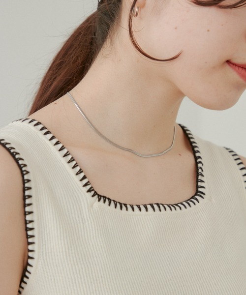 Kastane（カスタネ）の「【fiw.】スネークチェーンネックレス/サージカルステンレス（ネックレス・レディース・シルバー・FREE）」の6枚目の写真