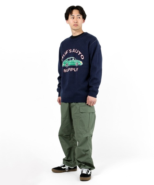 HUF(ハフ)の「CHOP SHOP CREW SWEATER / HUF セーター ニット(ニット/セーター・メンズ・ヘザーグレー/ネイビー・SMALL/MEDIUM/LARGE/X-LARGE/XX-LARGE/X-SMALL)」の8枚目の写真